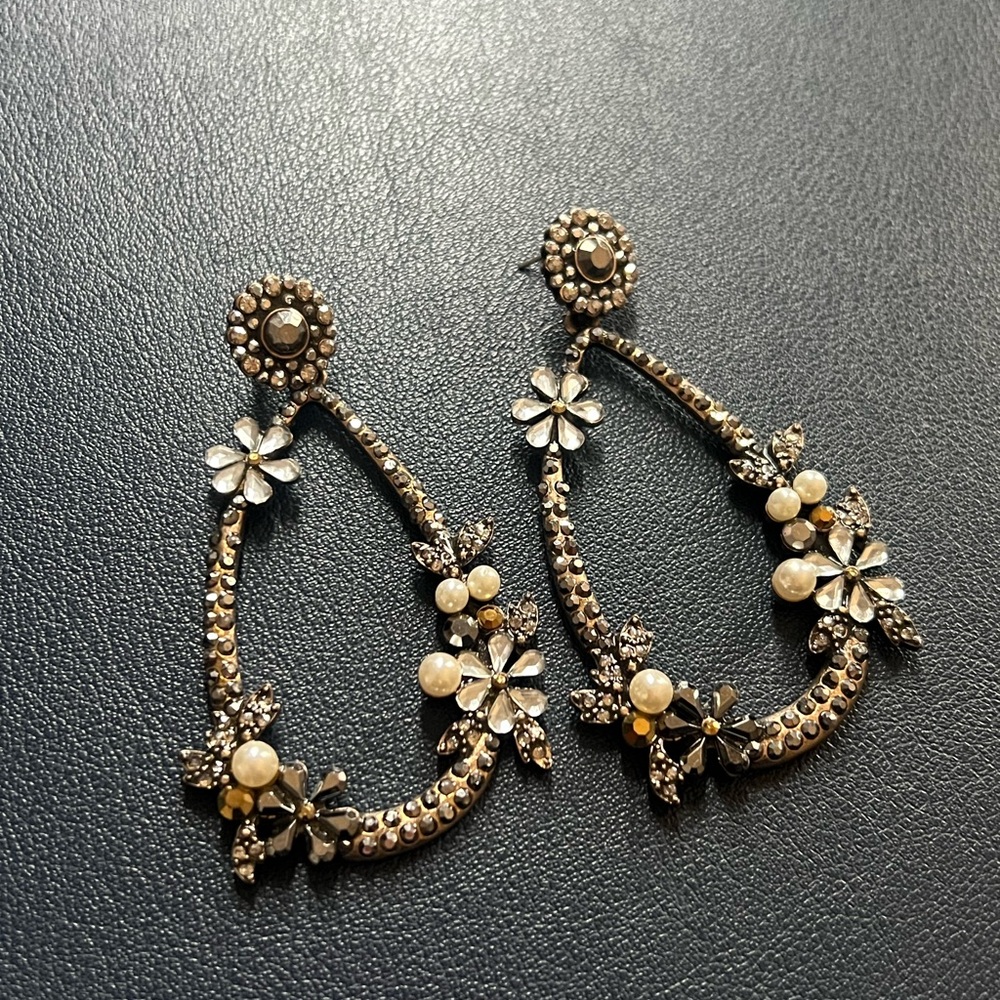 Zara floral teardrop earrings